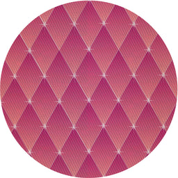 Round Patterned Dark Pink Novelty Rug, pat450