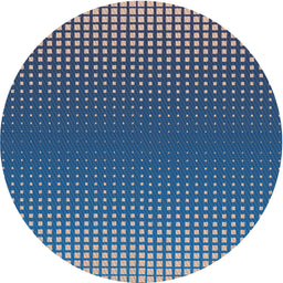 Round Machine Washable Transitional Lapis Blue Rug, wshpat458