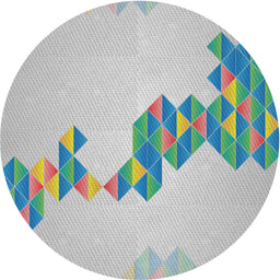 Round Patterned Light Slate Gray Novelty Rug, pat459