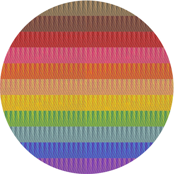 Round Patterned Brown Novelty Rug, pat45