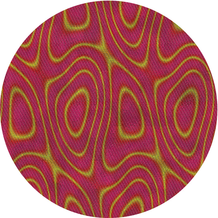 Round Machine Washable Transitional Red Rug, wshpat466