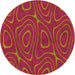 Round Machine Washable Transitional Red Rug, wshpat466