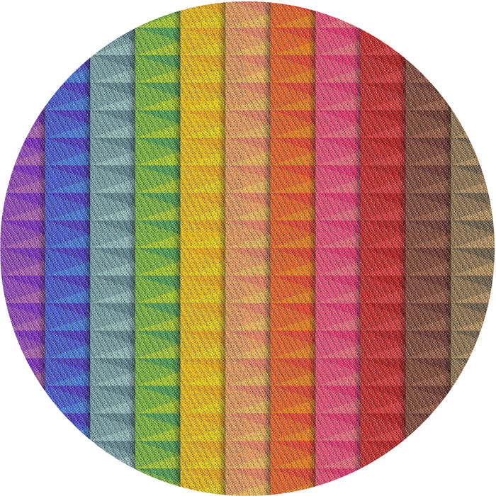 Round Machine Washable Transitional Brown Rug, wshpat46