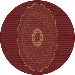 Round Machine Washable Transitional Red Rug, wshpat472