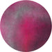 Round Machine Washable Transitional Pink Rug, wshpat474