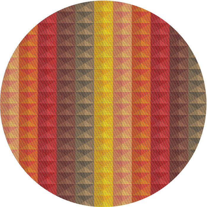 Round Machine Washable Transitional Bronze Brown Rug, wshpat47