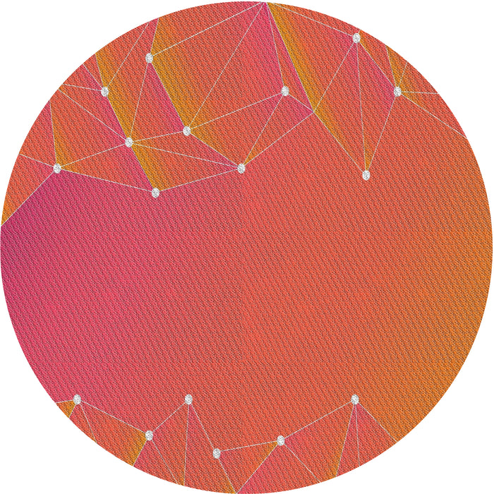 Round Patterned Red Novelty Rug, pat480