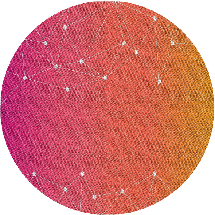 Round Patterned Red Novelty Rug, pat481