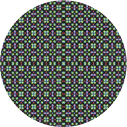 Round Patterned Charcoal Black Novelty Rug, pat487