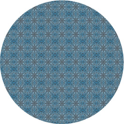 Round Machine Washable Transitional Blue Rug, wshpat488
