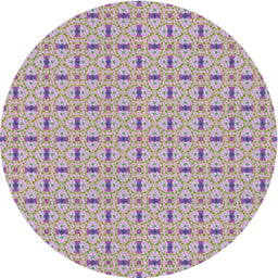 Round Machine Washable Transitional French Lilac Purple Rug, wshpat492