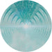 Round Machine Washable Transitional Deep-Sea Green Rug, wshpat494