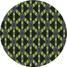 Round Machine Washable Transitional Midnight Gray Rug, wshpat498