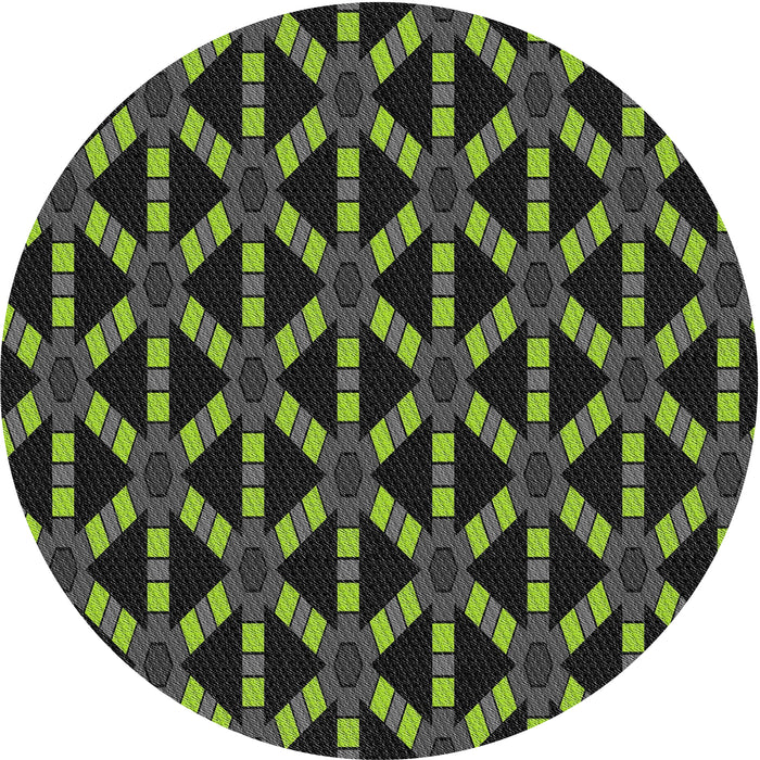 Round Patterned Mid Gray Novelty Rug, pat498