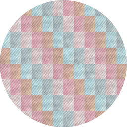 Round Patterned Gray Novelty Rug, pat49