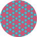 Round Patterned Blue Turquoise Green Novelty Rug, pat500