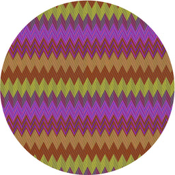 Round Machine Washable Transitional Bronze Brown Rug, wshpat502