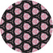 Round Patterned Mid Gray Novelty Rug, pat503