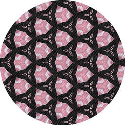 Round Machine Washable Transitional Midnight Gray Rug, wshpat503