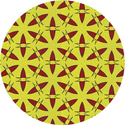 Round Machine Washable Transitional Yellow Rug, wshpat504