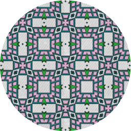 Round Patterned Light Steel Blue Novelty Rug, pat505