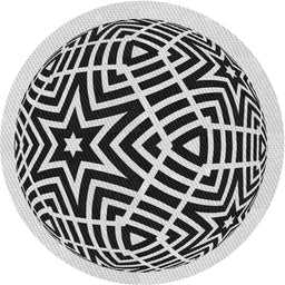 Round Machine Washable Transitional Light Black Rug, wshpat507