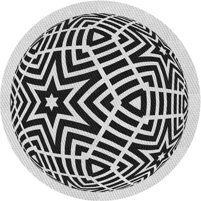 Round Machine Washable Transitional Light Black Rug, wshpat507