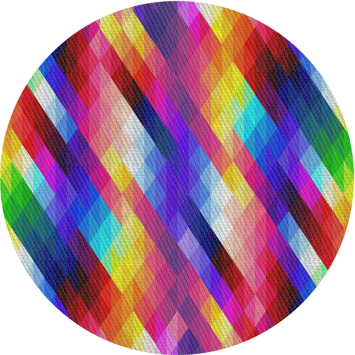 Round Machine Washable Transitional Gunmetal Gray Rug, wshpat50