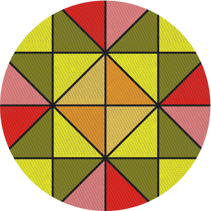 Round Machine Washable Transitional Brown Red Rug, wshpat517