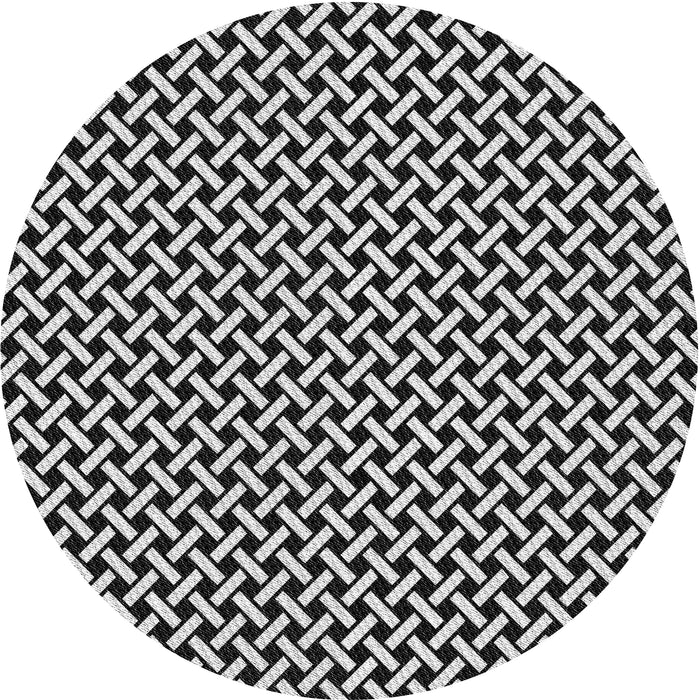 Round Patterned Light Gray Novelty Rug, pat518