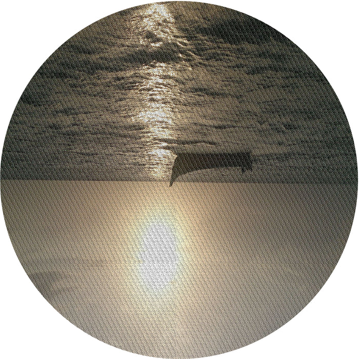 Round Patterned Mocha Brown Novelty Rug, pat523