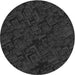 Round Machine Washable Transitional Black Rug, wshpat535