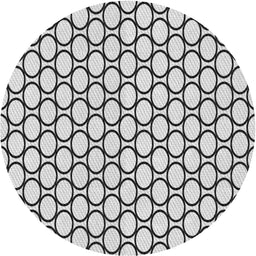 Round Patterned Gray Novelty Rug, pat541