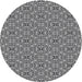 Round Machine Washable Transitional Charcoal Black Rug, wshpat542