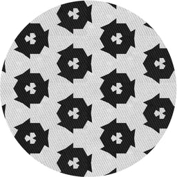 Round Patterned Platinum Gray Novelty Rug, pat548
