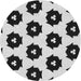 Round Patterned Platinum Gray Novelty Rug, pat548