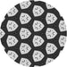 Round Patterned Charcoal Black Novelty Rug, pat549