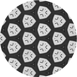Round Machine Washable Transitional Charcoal Black Rug, wshpat549