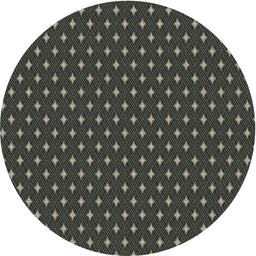 Round Machine Washable Transitional Midnight Gray Rug, wshpat54
