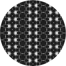 Round Patterned Black Novelty Rug, pat551