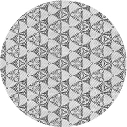 Round Patterned Gray Novelty Rug, pat552