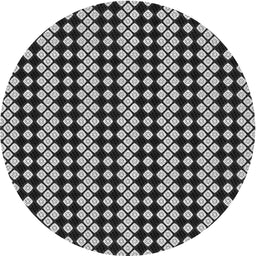 Round Patterned Silver Gray Novelty Rug, pat554