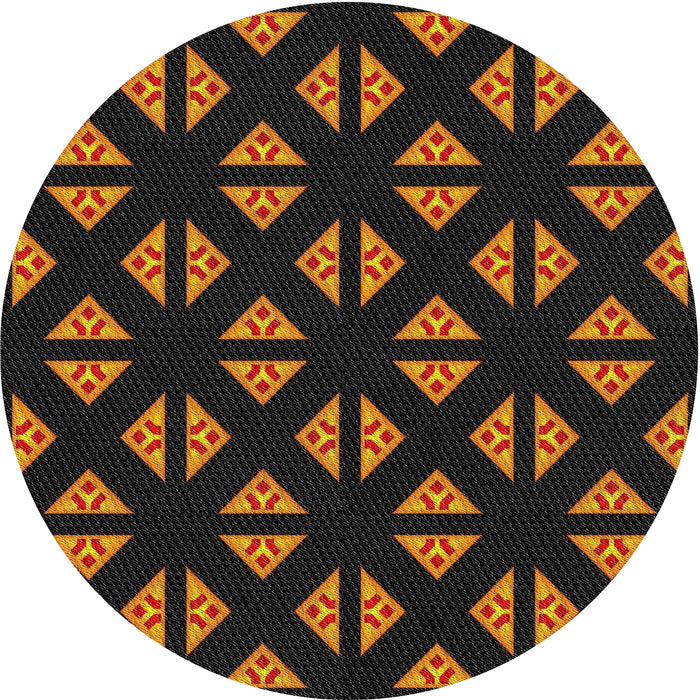 Round Patterned Brown Novelty Rug, pat555