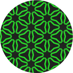 Round Patterned Black Novelty Rug, pat556