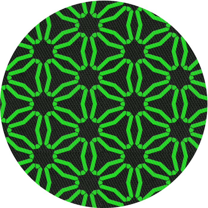 Round Patterned Black Novelty Rug, pat556