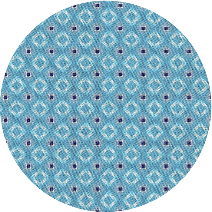 Round Patterned Blue Novelty Rug, pat567