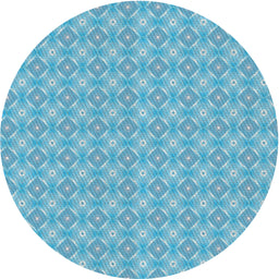 Round Patterned Blue Ivy Blue Novelty Rug, pat568