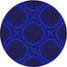 Round Machine Washable Transitional Earth Blue Rug, wshpat56