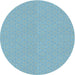 Round Machine Washable Transitional Blue Rug, wshpat571