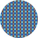 Round Patterned Blue Green Novelty Rug, pat573